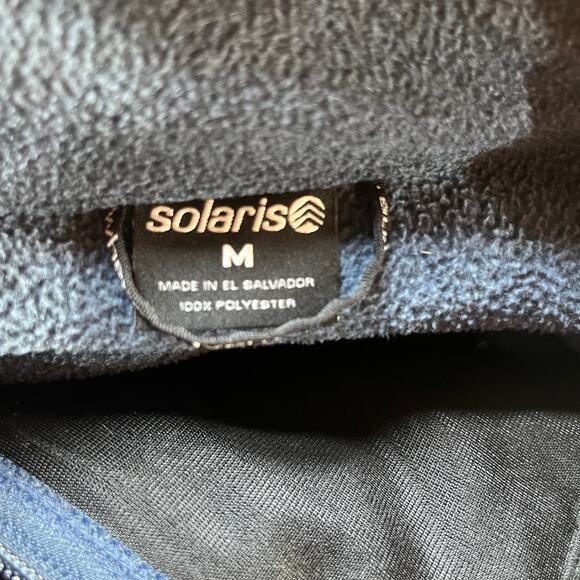 Solaris Vest Mens Medium Blue Fleece Full Zip Pockets Mock Neck Outdoor Travel - Picture 7 of 10